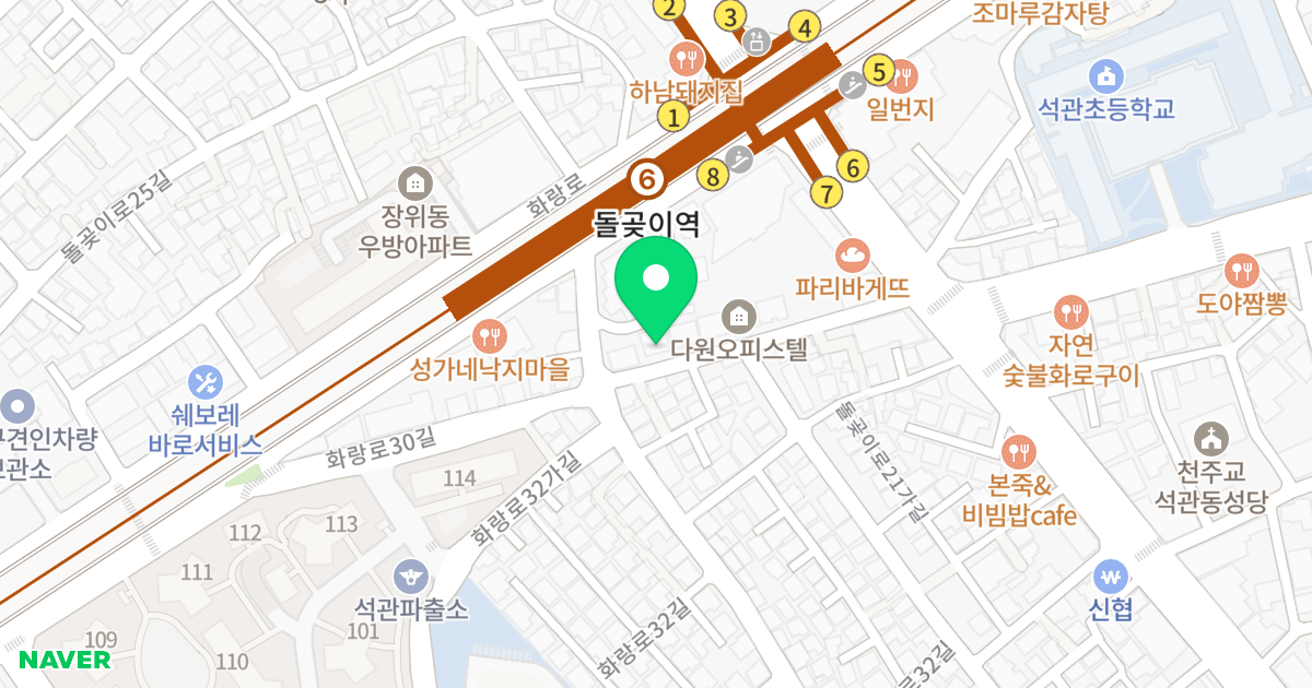 다솜오피스텔 위치 지도 - 서울특별시 성북구 돌곶이로23길 22