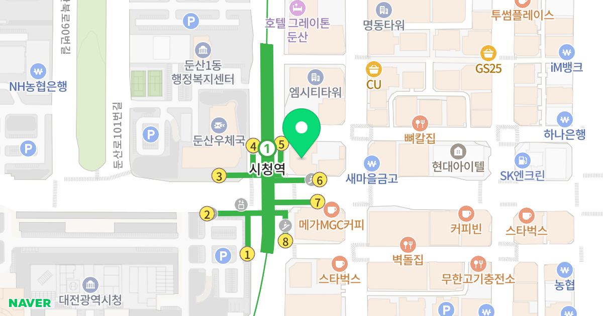 센티온 빌딩 위치 지도 - 대전광역시 서구 둔산중로 54