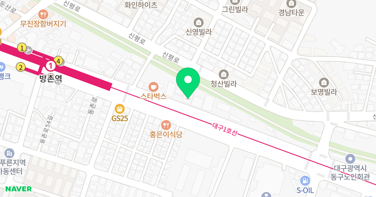 강남밸리스 위치 지도 - 대구광역시 동구 동촌로 299