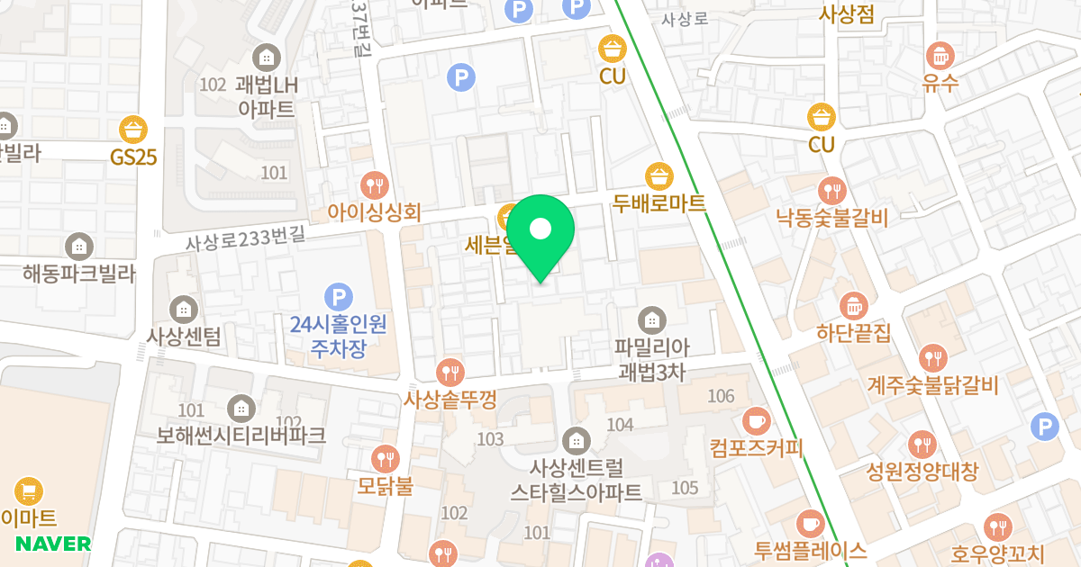 골든캐슬 위치 지도 - 부산광역시 사상구 사상로233번길 15-8