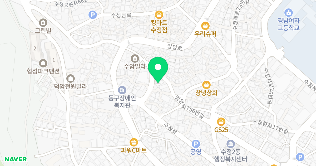 더뷰힐스타운 위치 지도 - 부산광역시 동구