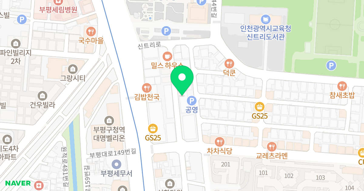 스카이캐슬 위치 지도 - 인천광역시 부평구 신트리로6번길 17