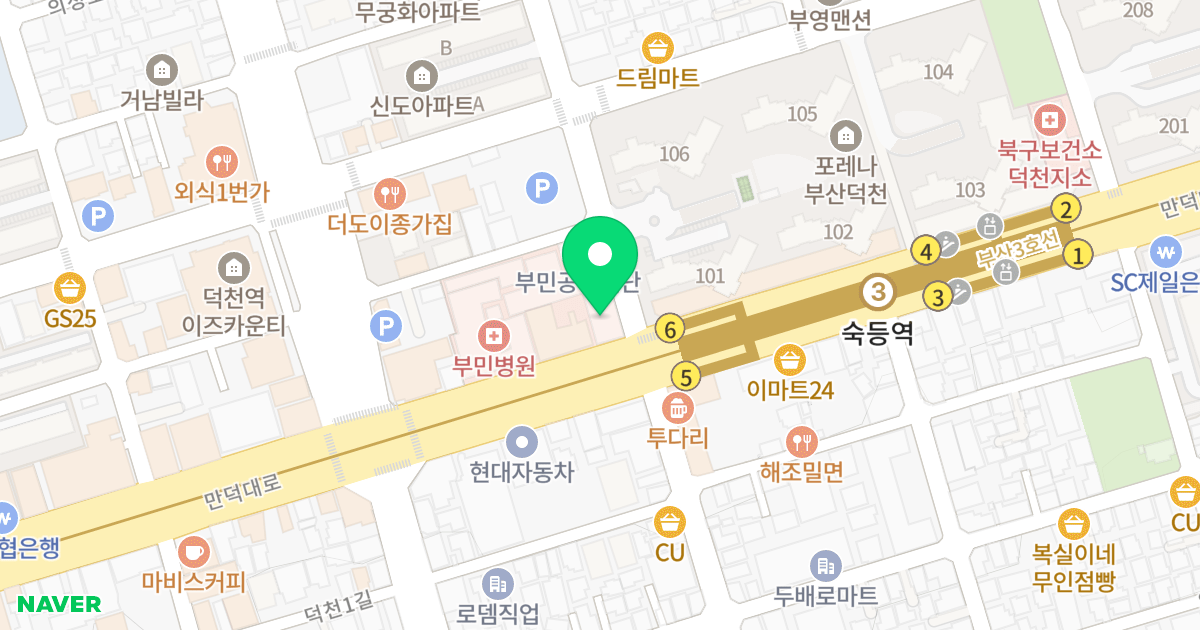 메디앙 오피스텔 위치 지도 - 부산광역시 북구 만덕대로65번길 3