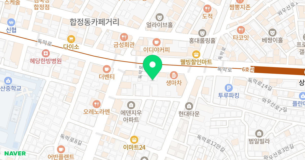 엘림오피스텔 위치 지도 - 서울특별시 마포구 독막로 52