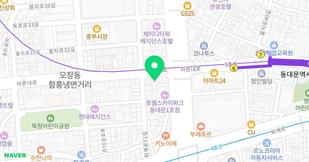 이지마루 오장 위치 지도 - 서울특별시 중구 마른내로 126-1