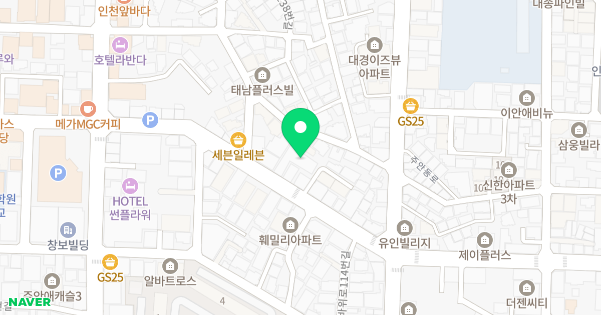 어반스 뷰 6차 위치 지도 - 인천광역시 미추홀구 석바위로 103