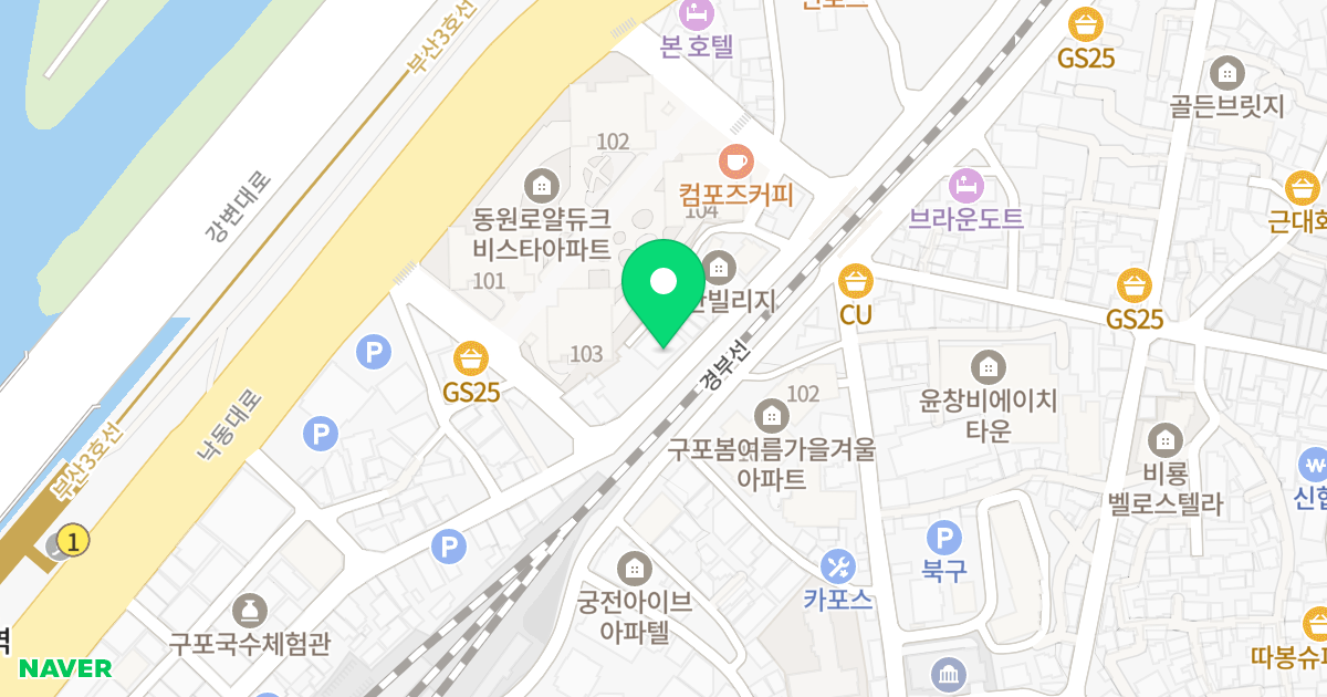 미소드리움 위치 지도 - 부산광역시 북구