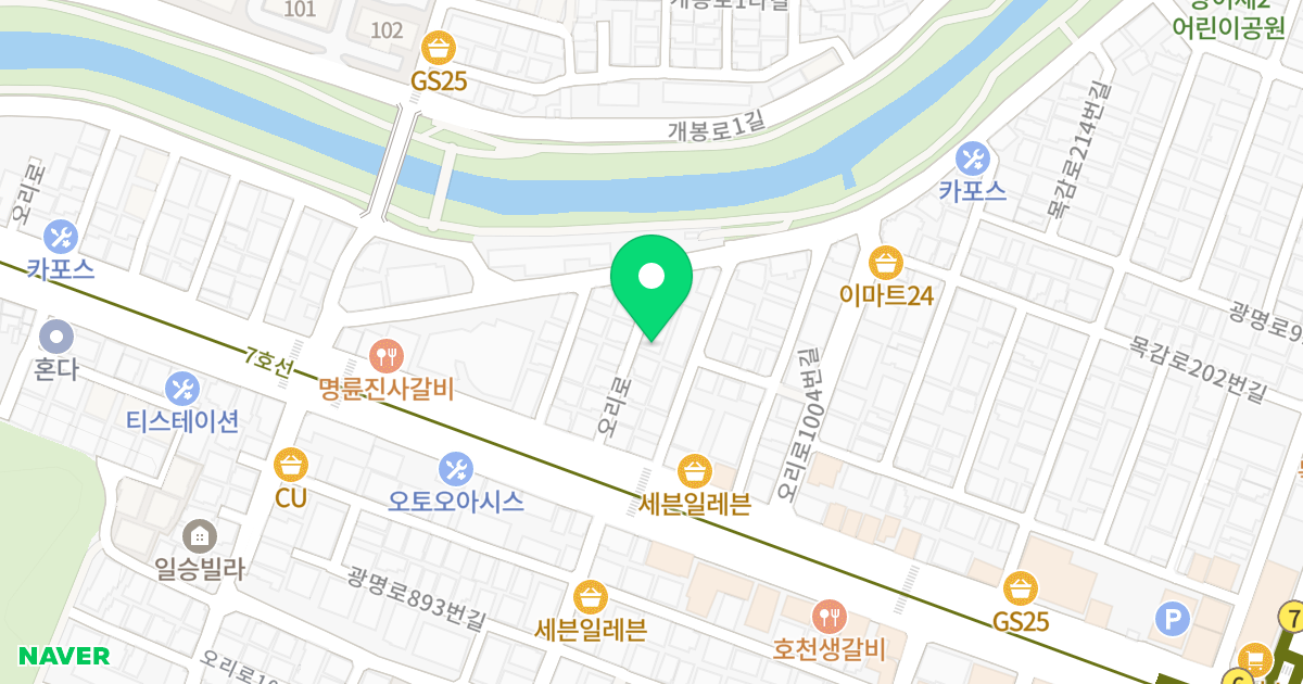 JK팰리스 위치 지도 - 경기도 광명시 오리로 1012-16