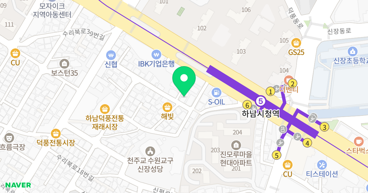 (318-12) 위치 지도 - 경기도 하남시 수리북로34번길 27-1