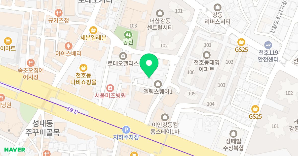 드림하우스 위치 지도 - 서울특별시 강동구 천호대로161길 15-6