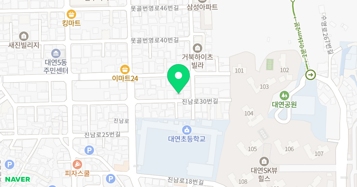 아진 보라카이 위치 지도 - 부산광역시 남구 진남로30번길 15