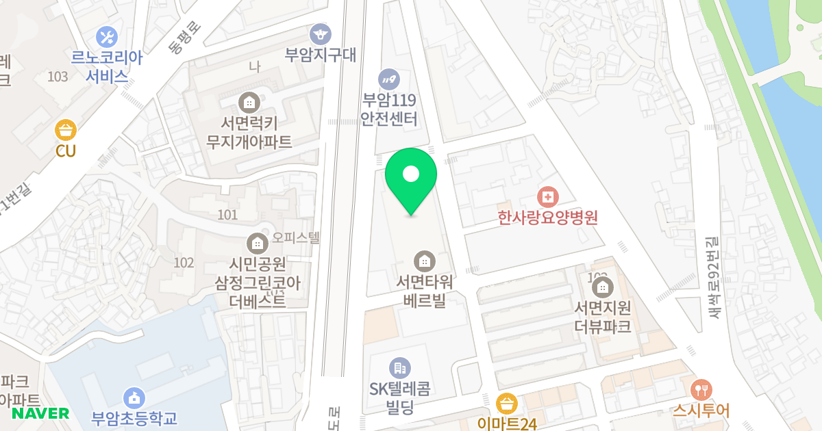 타워베르빌 위치 지도 - 부산광역시 부산진구 시민공원로19번길 65
