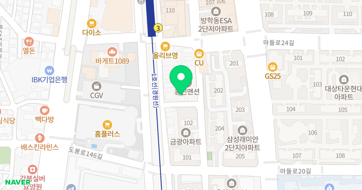 스카이드림타운 위치 지도 - 서울특별시 도봉구 도봉로150바길 15-6