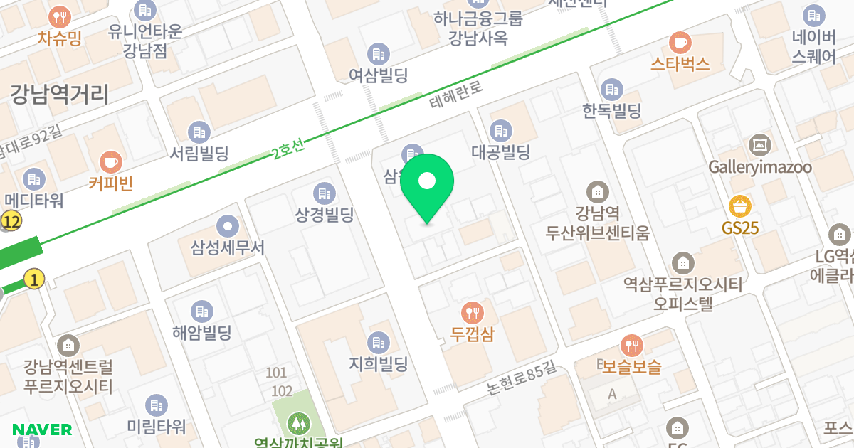 크레신 타워Ⅱ 위치 지도 - 서울특별시 강남구 테헤란로8길 7