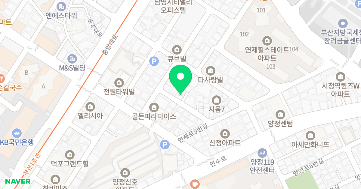 시티빌 위치 지도 - 부산광역시 부산진구 중앙대로970번가길 12-7