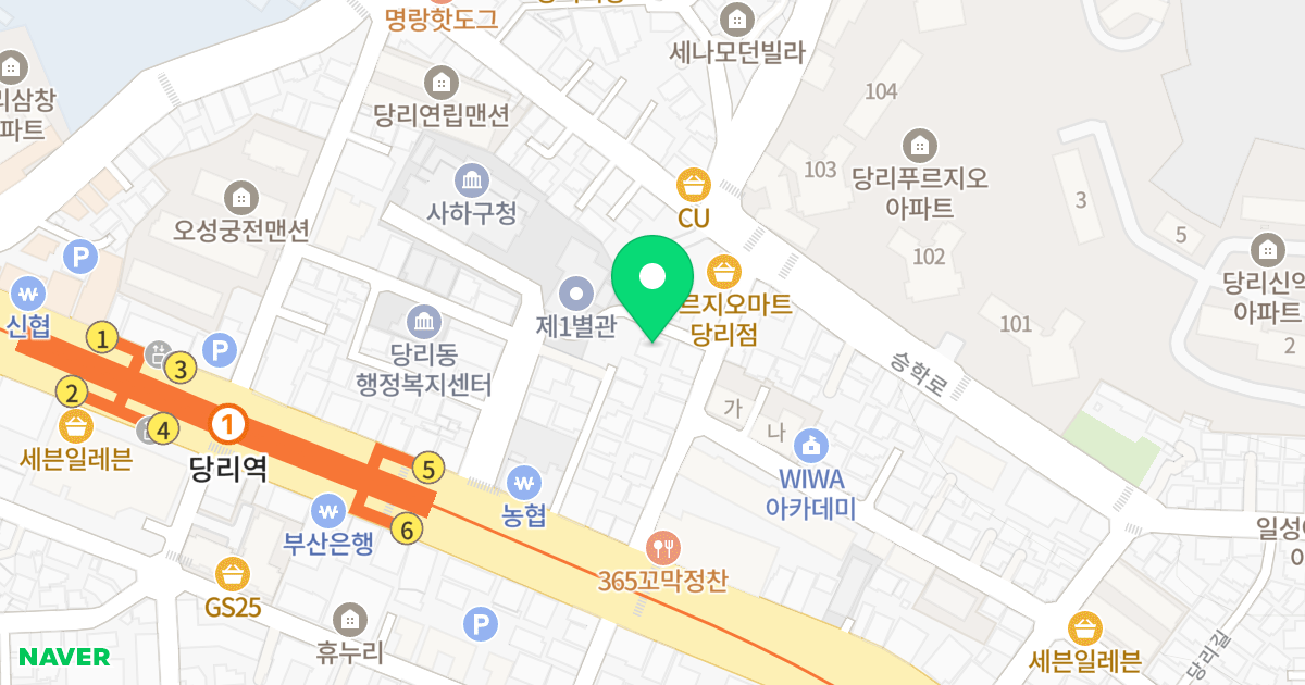 포레스타 위치 지도 - 부산광역시 사하구 낙동대로390번길 17-1