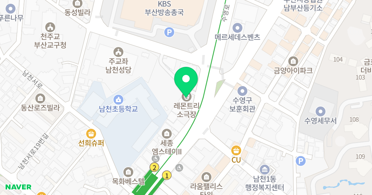 (69-6) 위치 지도 - 부산광역시 수영구 수영로 421-1