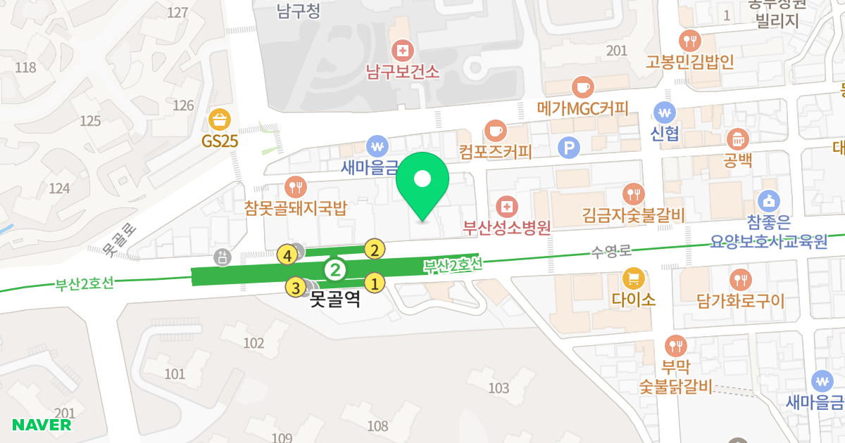 썬샤인 DR 시티 위치 지도 - 부산광역시 남구 수영로 169