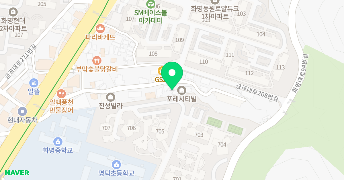 포레시티빌 위치 지도 - 부산광역시 북구