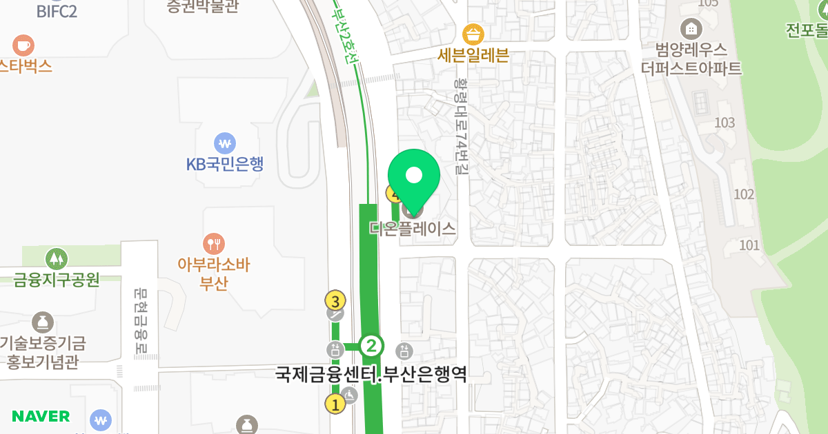금융센터 디온플레이스 위치 지도 - 부산광역시 남구 전포대로110번길 5