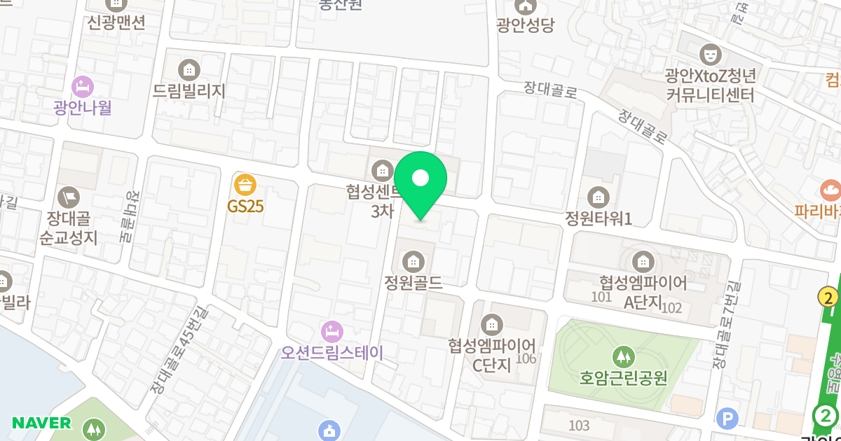 흑석파크 위치 지도 - 부산광역시 수영구 장대골로31번길 3