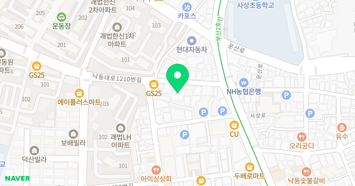 굿모닝뷰 위치 지도 - 부산광역시 사상구 낙동대로1210번길 84