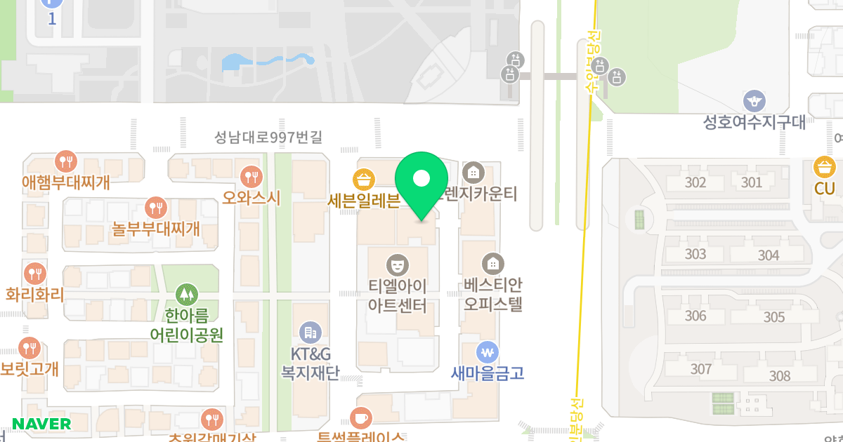 바우하임 위치 지도 - 경기도 성남시 중원구 양현로405번길 16-10