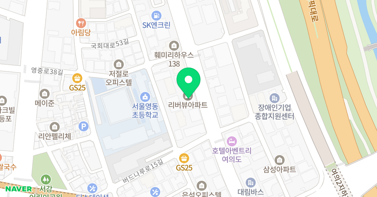 리버뷰 위치 지도 - 서울특별시 영등포구