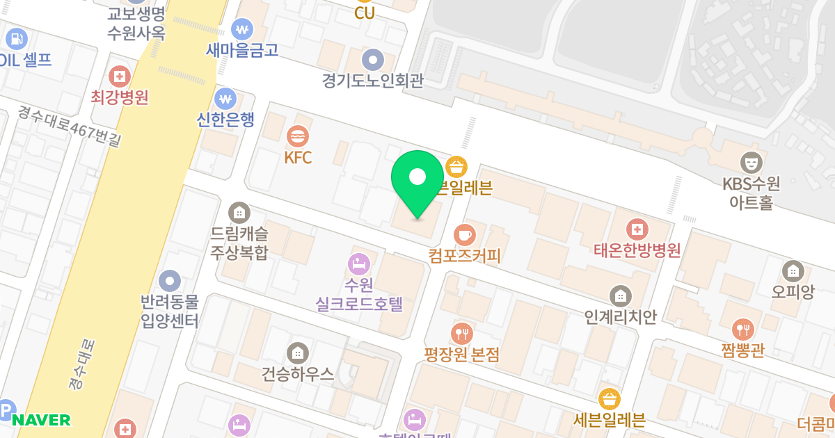ELYSIA 위치 지도 - 경기도 수원시 팔달구 경수대로466번길 33