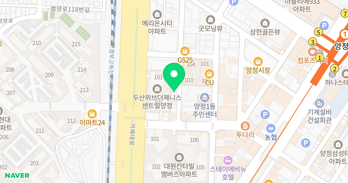 남강파크빌 위치 지도 - 부산광역시 부산진구 거제대로36번가길 9