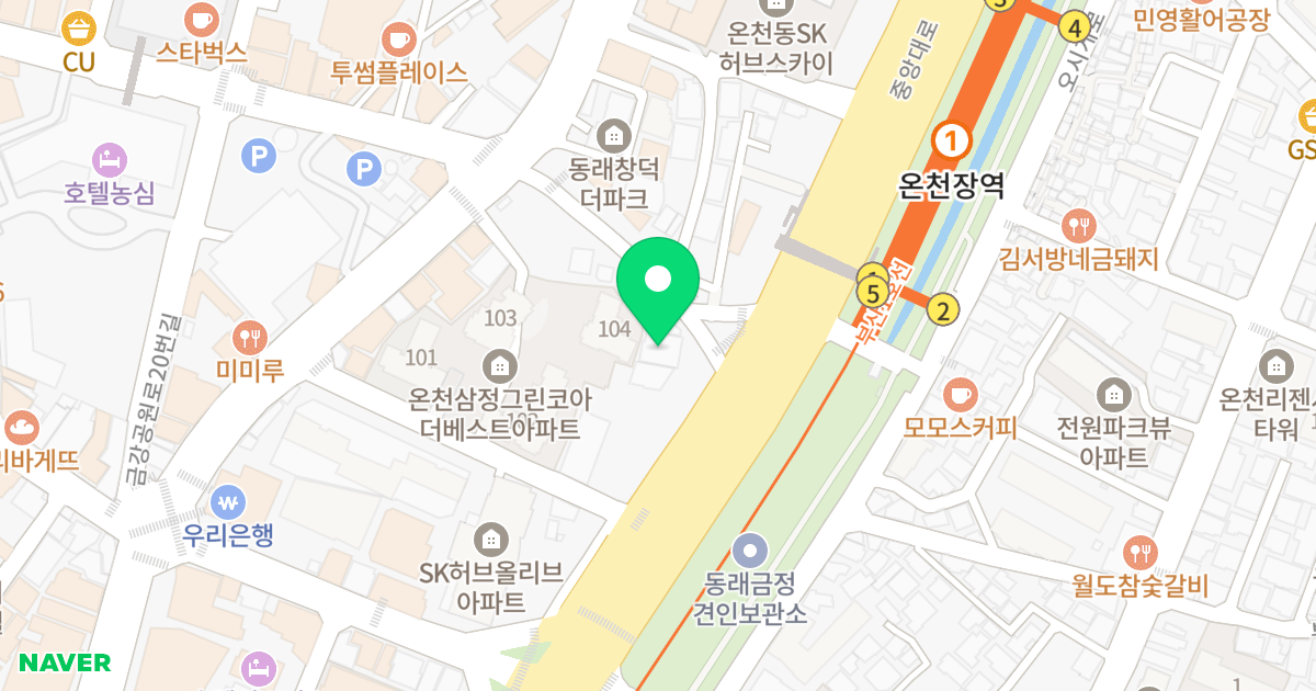 이다오피스텔 위치 지도 - 부산광역시 동래구 중앙대로 1495-9