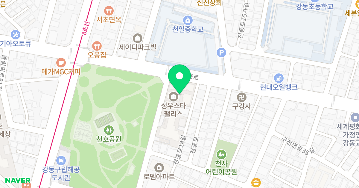 성우스타팰리스 위치 지도 - 서울특별시 강동구 천중로12길 1