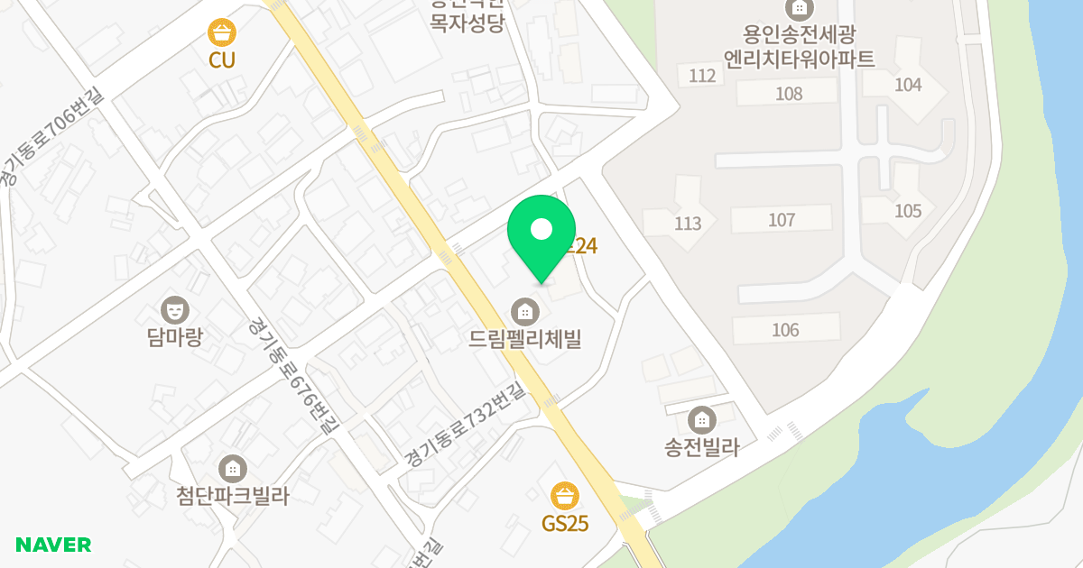 드림펠리체 위치 지도 - 경기도 용인시 처인구 이동읍 경기동로 727