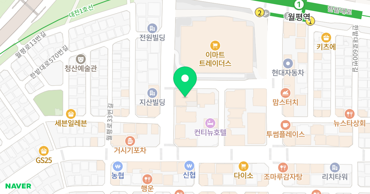 갤러리빌 8차 위치 지도 - 대전광역시 서구 한밭대로570번길 29-4