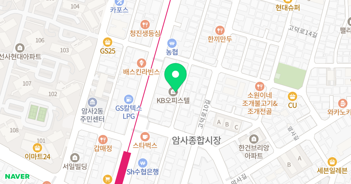 (500-9) 위치 지도 - 서울특별시 강동구 고덕로8길 66
