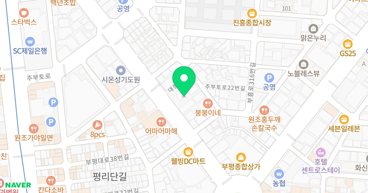 진흥스타움 위치 지도 - 인천광역시 부평구 대정로 41