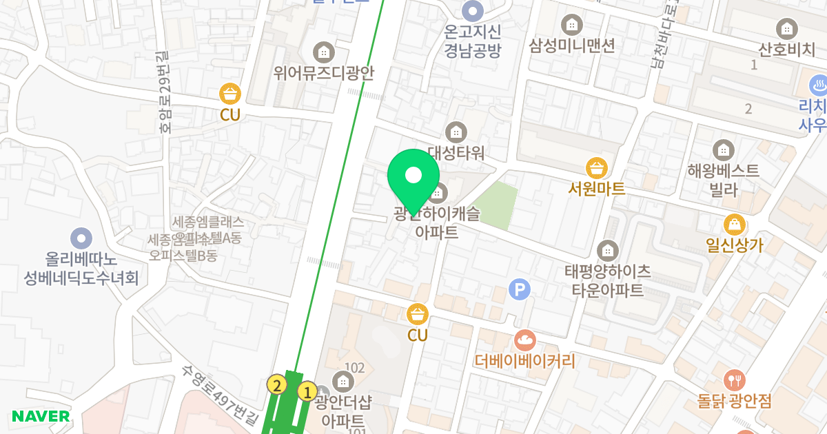 케이디탑 위치 지도 - 부산광역시 수영구 남천바다로9번길 41-5