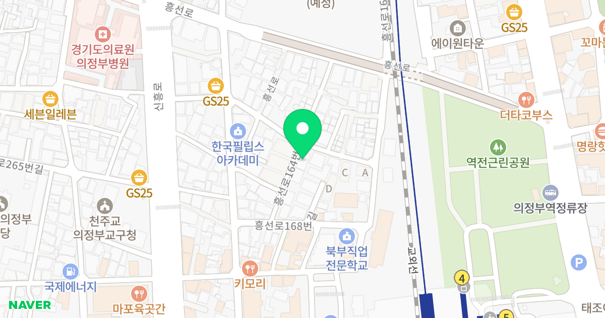 스윗에버빌 위치 지도 - 경기도 의정부시 흥선로164번길 17