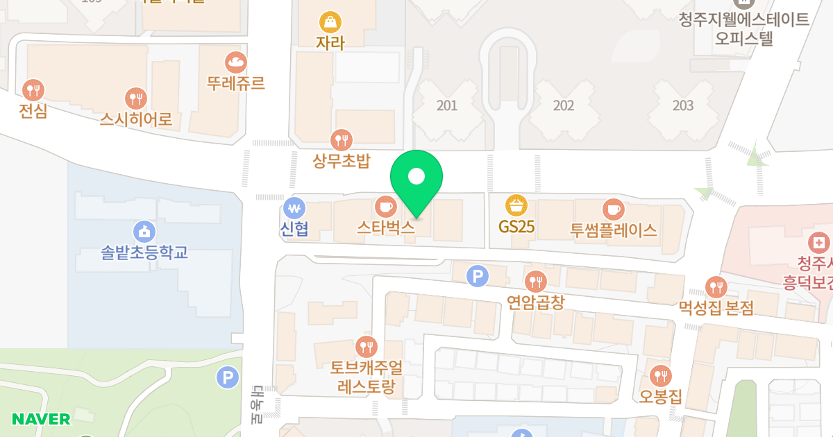 주건축물제1동(288-119) 위치 지도 - 충청북도 청주시 흥덕구 대농로 56