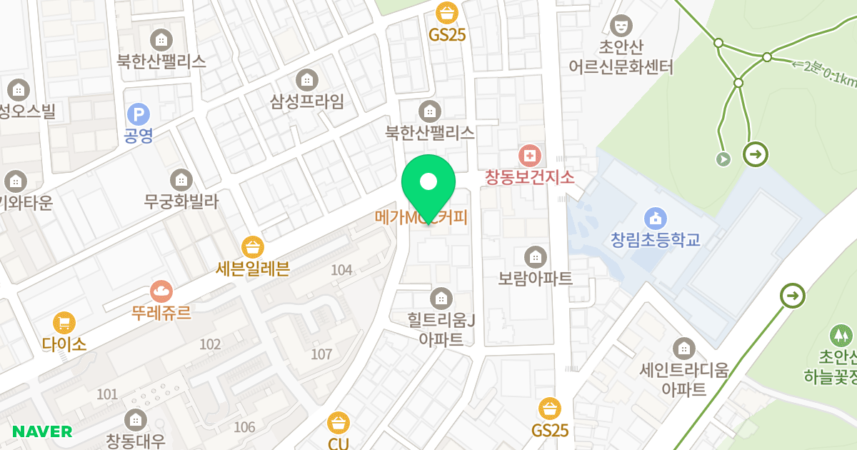 북한산팰리스(601동) 위치 지도 - 서울특별시 도봉구 덕릉로59아길 58