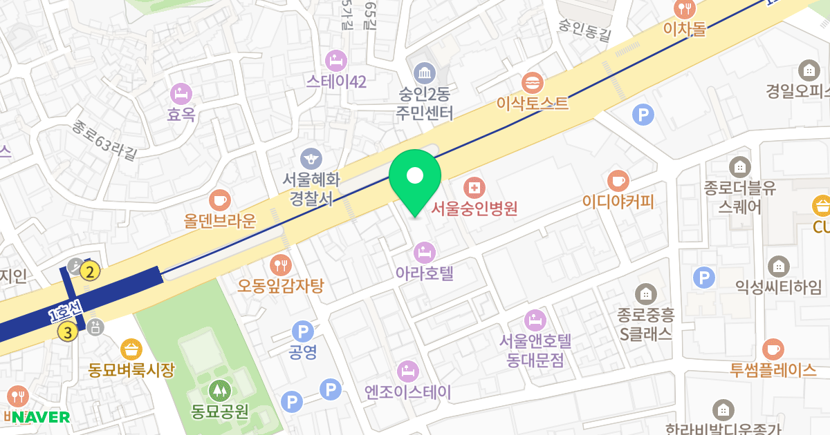 엘리시앙오피스텔 위치 지도 - 서울특별시 종로구 종로 382