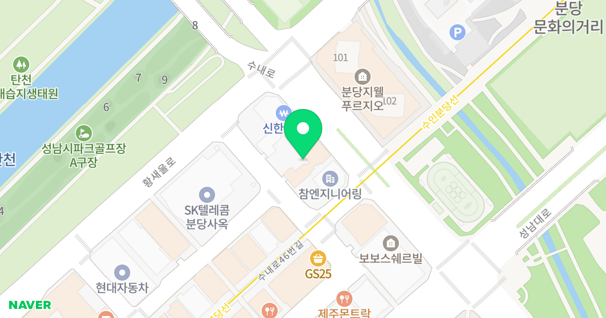 두산위브센티움 2 위치 지도 - 경기도 성남시 분당구 수내로 42