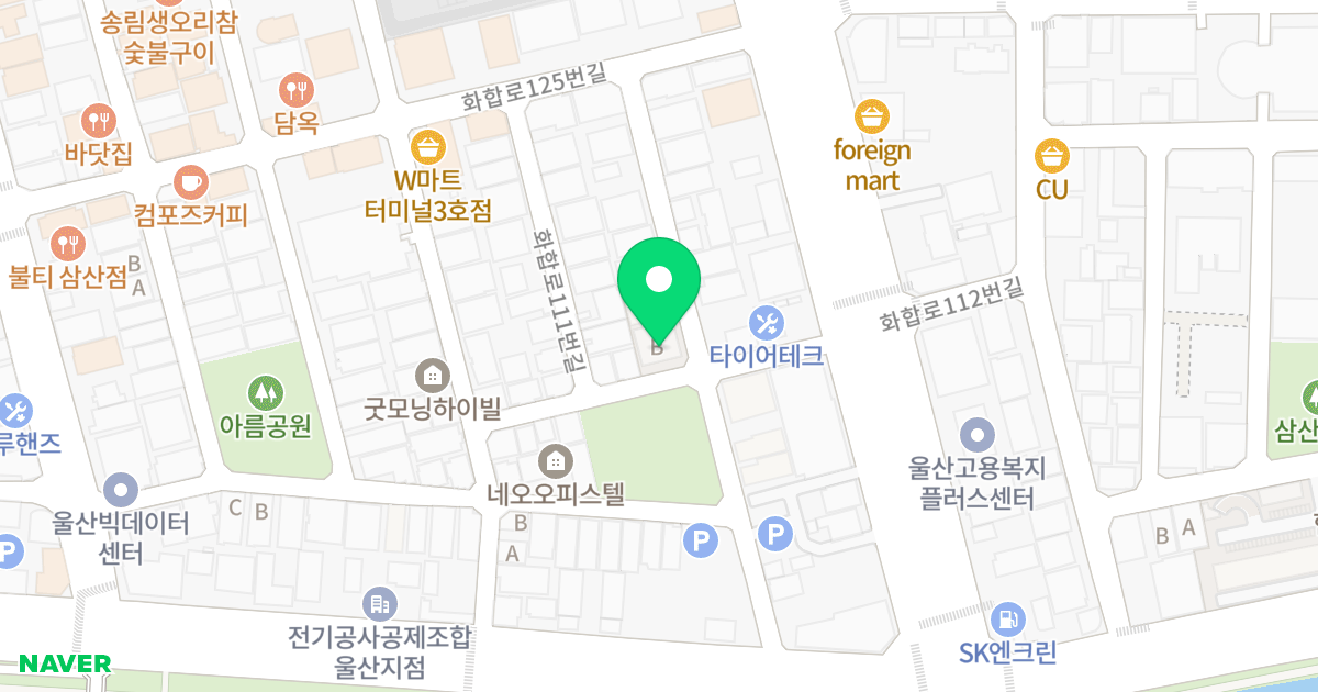 한영오피스텔B동 위치 지도 - 울산광역시 남구 꽃대나리로95번길 13
