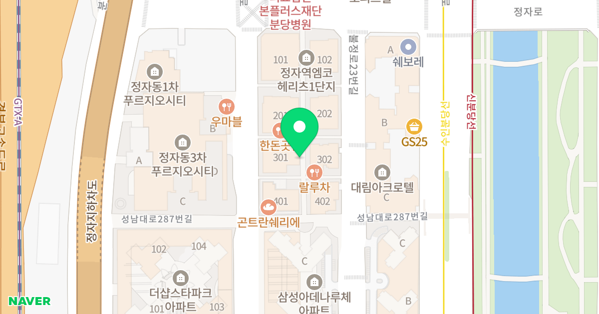 정자역 엠코헤리츠 3단지 위치 지도 - 경기도 성남시 분당구 정자일로 136