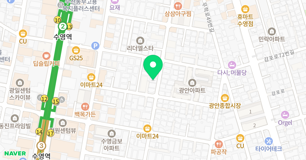 케이 스카이 뷰 위치 지도 - 부산광역시 수영구 무학로21번길 65