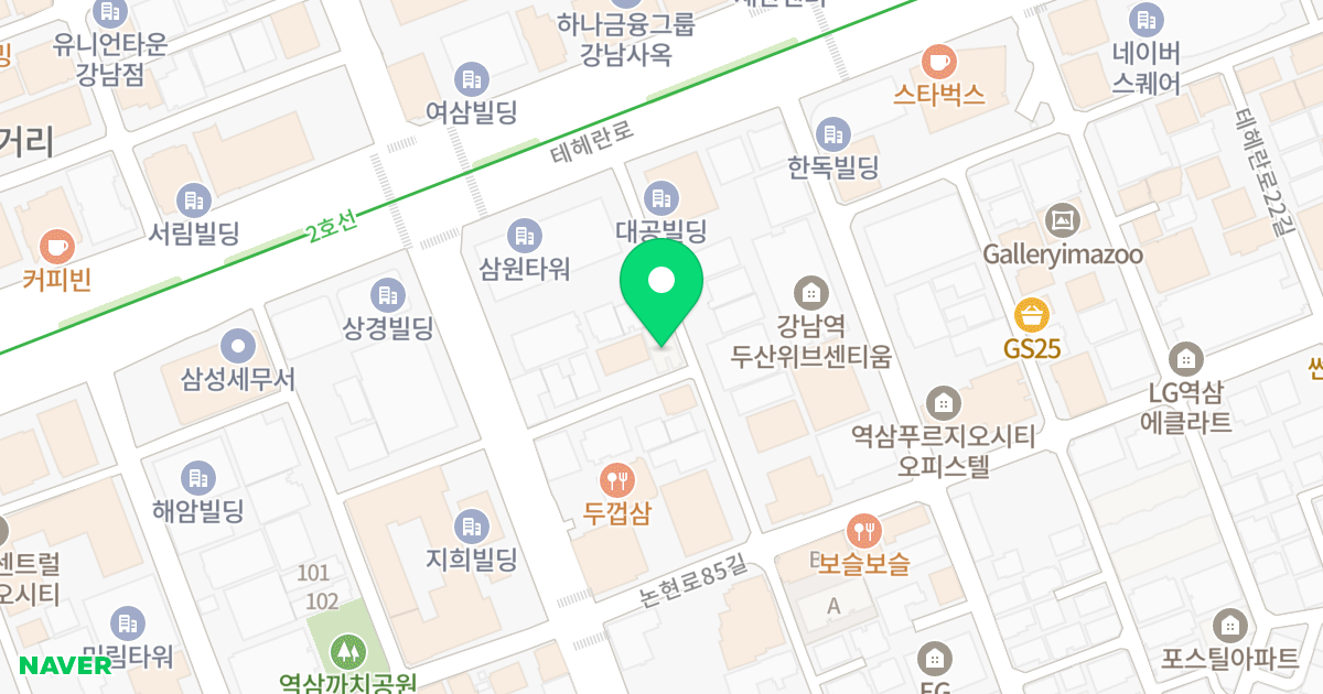 강남역 우정에쉐르 위치 지도 - 서울특별시 강남구 테헤란로10길 10
