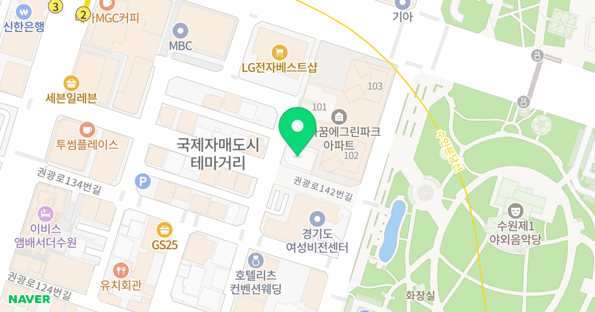송악화이트빌 위치 지도 - 경기도 수원시 팔달구 권광로142번길 43-6