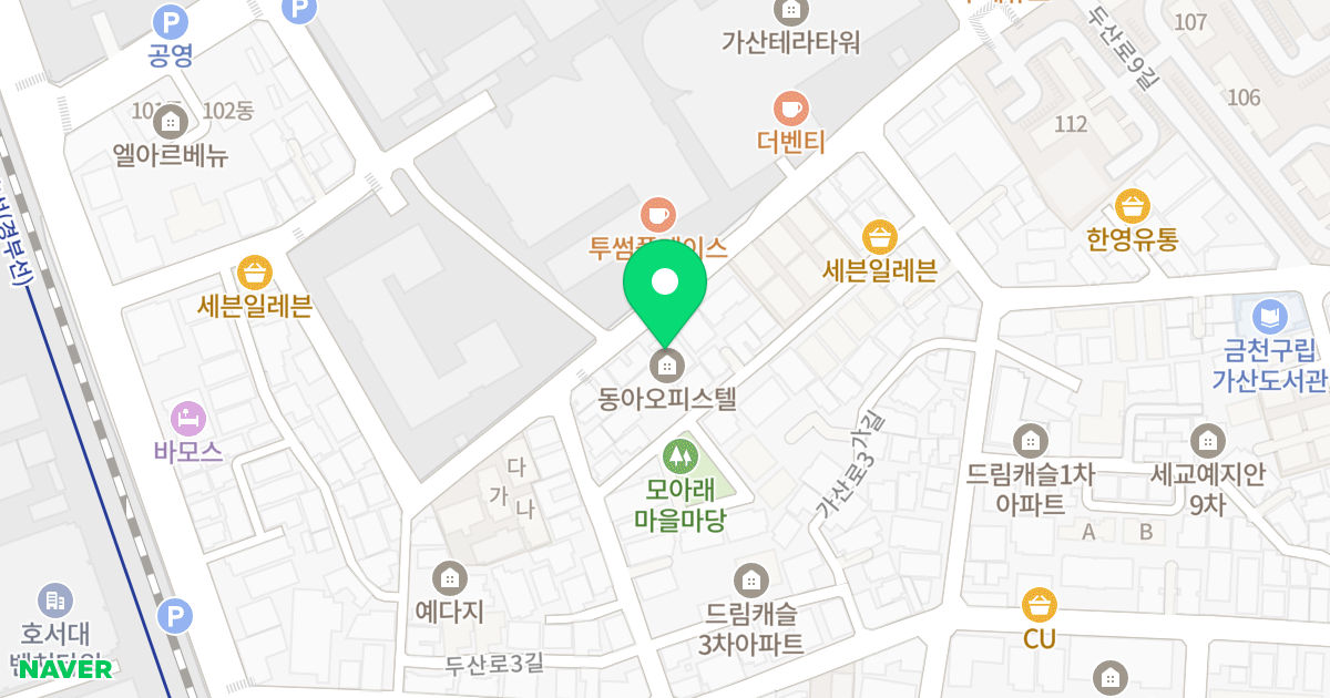 동아오피스텔 위치 지도 - 서울특별시 금천구 가산로7길 85