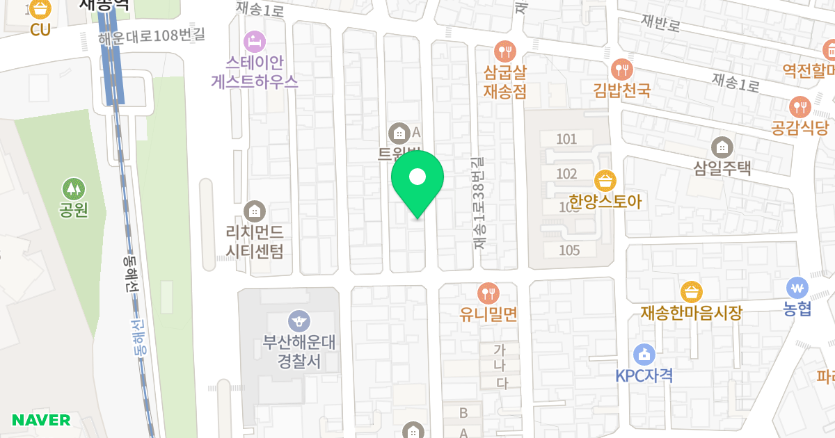 골든스위트 위치 지도 - 부산광역시 해운대구 재송1로32번길 28