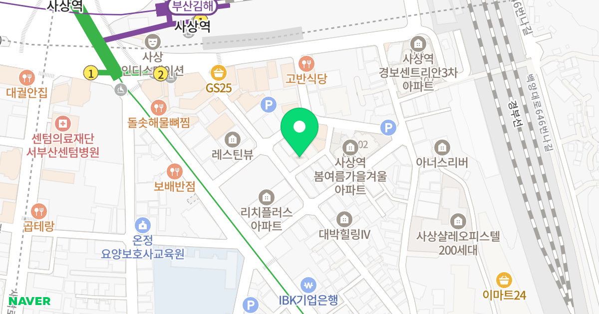 디 아너스 A동 위치 지도 - 부산광역시 사상구 사상로170번길 28-12